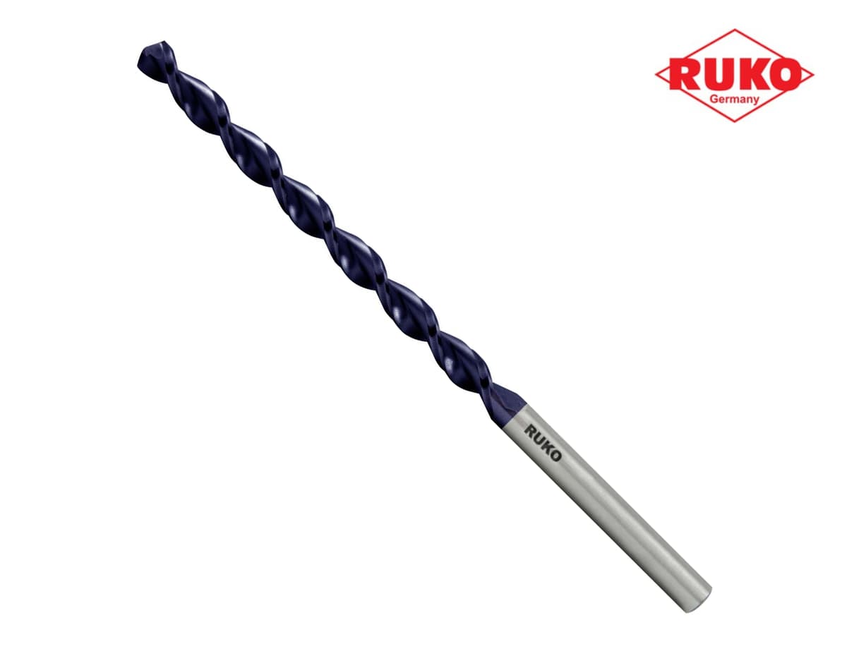 Сверло удлиненное по металлу RUKO TL3000 HSSE-Co5 TiALN 5,0x132/87 мм DIN340 h8 10xD 130° 253050F