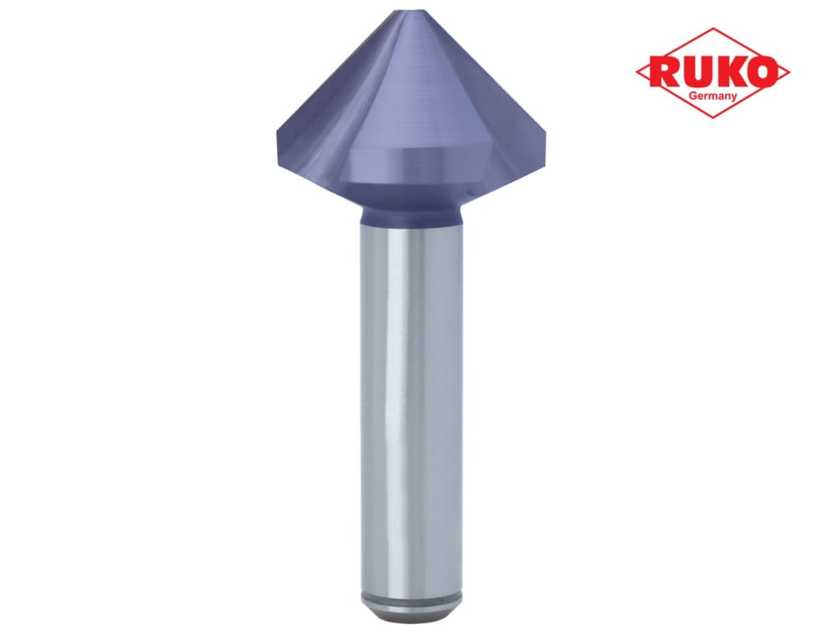 Зенковка RUKO ц/х 90° 37,0 мм HSS-G TiALN 3z DIN335C L90 мм Ø12 мм 102173F