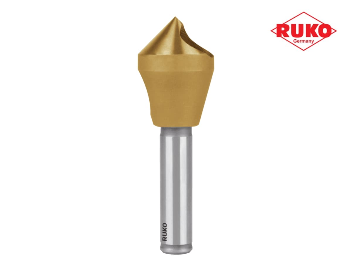 Зенковка полая с отверстием RUKO 90° 10,0 мм 2/5 HSS-G TiN 1z Ø6 мм 102301T
