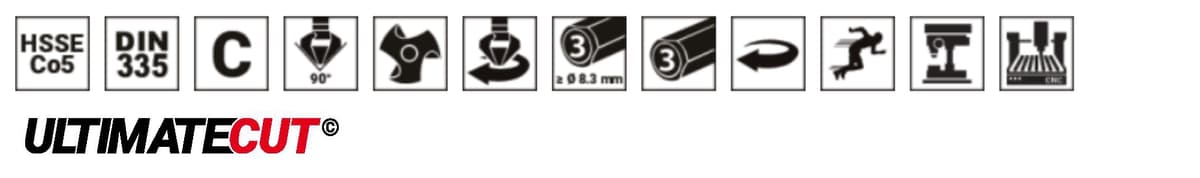 Зенковка RUKO UltimateCut ц/х 90° 15,0 мм HSSE-Co5 3z DIN335C L60 мм Ø10 мм 102778E