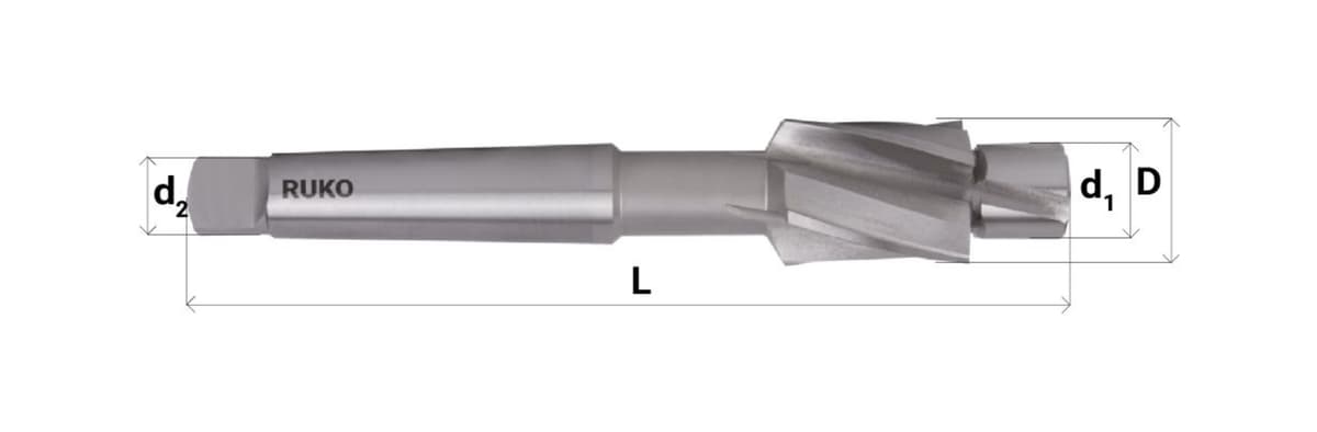 Цековка (под резьбу) RUKO HSS-G КM2 к/х M10 8,5/18 мм DIN373 180° 102436