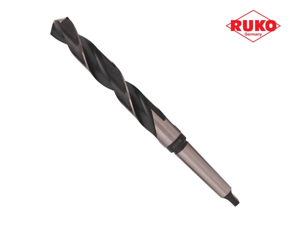 Сверло с коническим хвостовиком RUKO HSS-G 13,5x189/108 мм DIN345 h8 6xD 118° KM1 204135