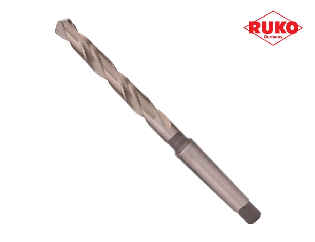 Сверло с коническим хвостовиком RUKO HSSE-Co5 10,0x168/87мм DIN345 h8 6xD 118° KM1 204100E