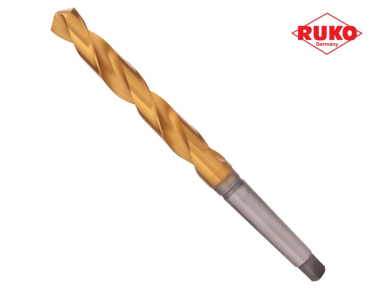 Сверло с коническим хвостовиком RUKO HSSE-Co5 TiN 12,0x182/101 мм DIN345 h8 6xD 118° KM1 204120T