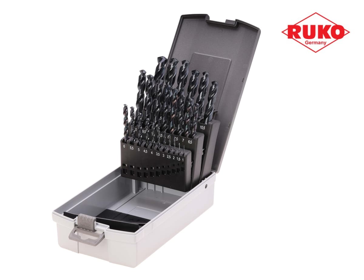 Набор сверл RUKO HSSE-Co8 TiALN 130° DIN338 1,0-13,0 мм 25 шт 281215EFRO