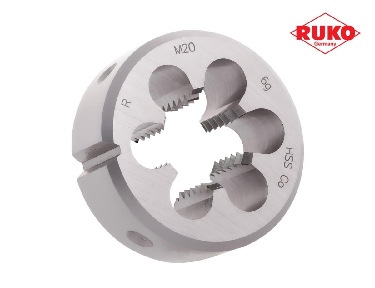 Плашка правая метрическая RUKO М20х2,5 мм HSSE DIN EN 22568 6g 45х18 мм 237200E
