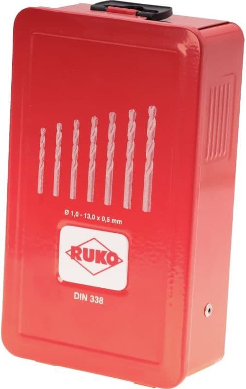 Набор сверл RUKO HSS-G TiN 118° DIN338 1,0-13,0 мм 25 шт 250215T