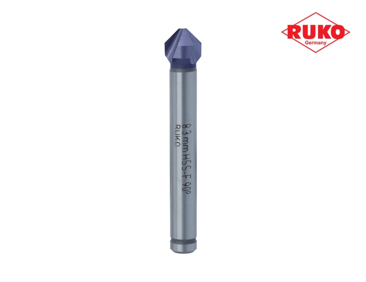 Зенковка RUKO ц/х 90° 8,3 мм HSS-G TiALN 3z DIN335C L50 мм Ø6 мм M4(BF) 102111F