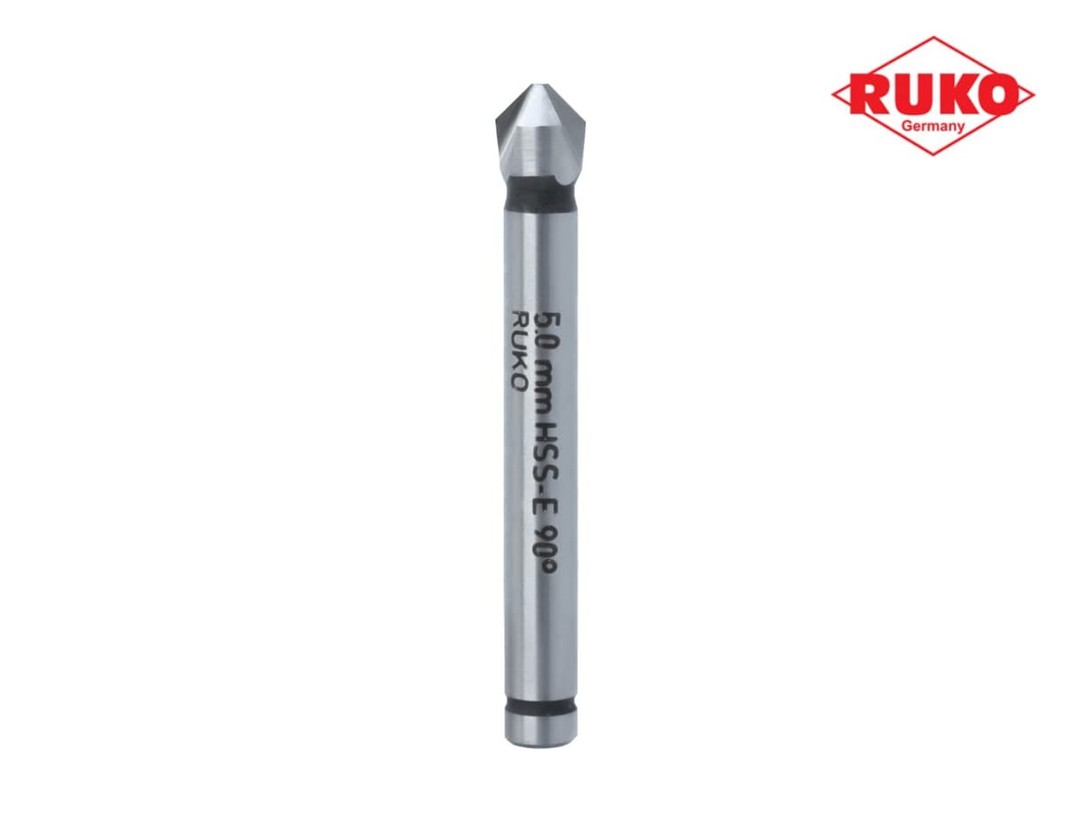 Зенковка RUKO ц/х 90° 5,0 мм HSSE-Co5 3z DIN335C L50 мм Ø4 мм M2,5(AF) 102103E