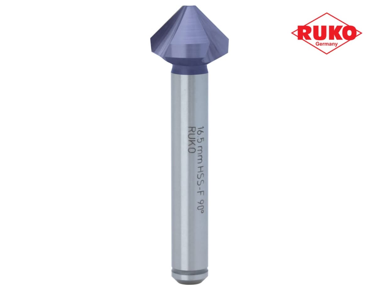 Зенковка RUKO ц/х 90° 16,5 мм HSS-G TiALN 3z DIN335C L60 мм Ø8 мм M8(BF) 102119F