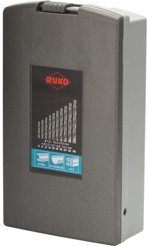 Набор сверл RUKO HSS-G 118° DIN338 1,0-10,5 мм 24 шт 214216RO