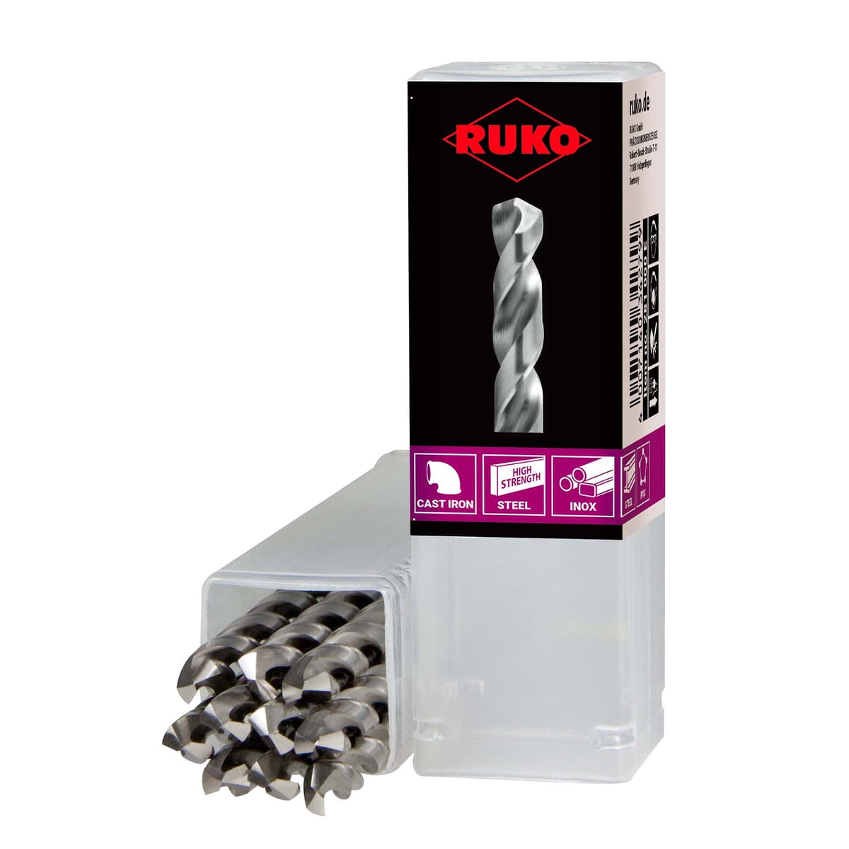 Сверло по металлу RUKO HSSE-Co8 VA 4,2x75/43 мм DIN338 h8 5xD 130° 281042E