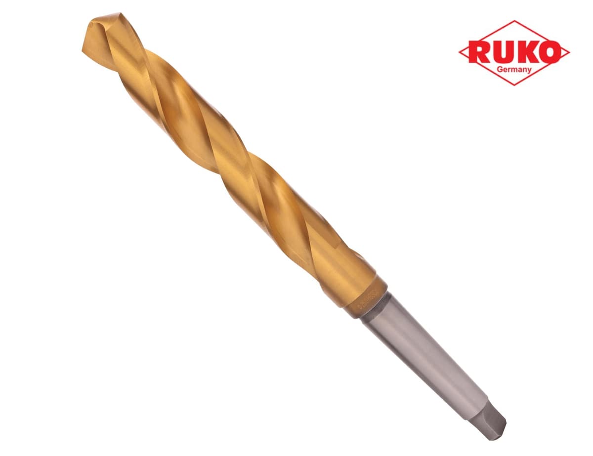 Сверло с коническим хвостовиком RUKO HSSE-Co5 TiN 26,0x286/165 мм DIN345 h8 6xD 118° KM3 204260T