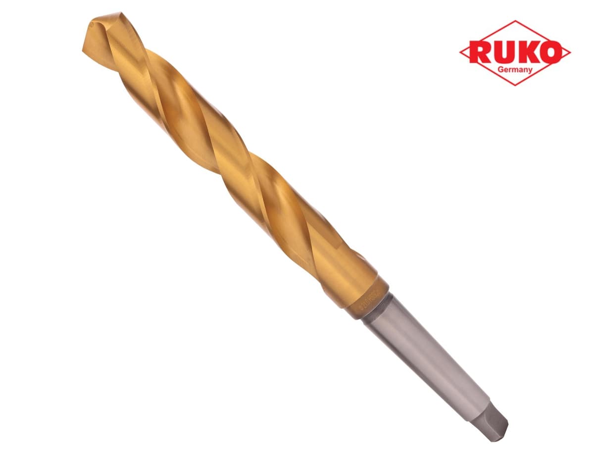 Сверло с коническим хвостовиком RUKO HSSE-Co5 TiN 21,0x243/145 мм DIN345 h8 6xD 118° KM2 204210T
