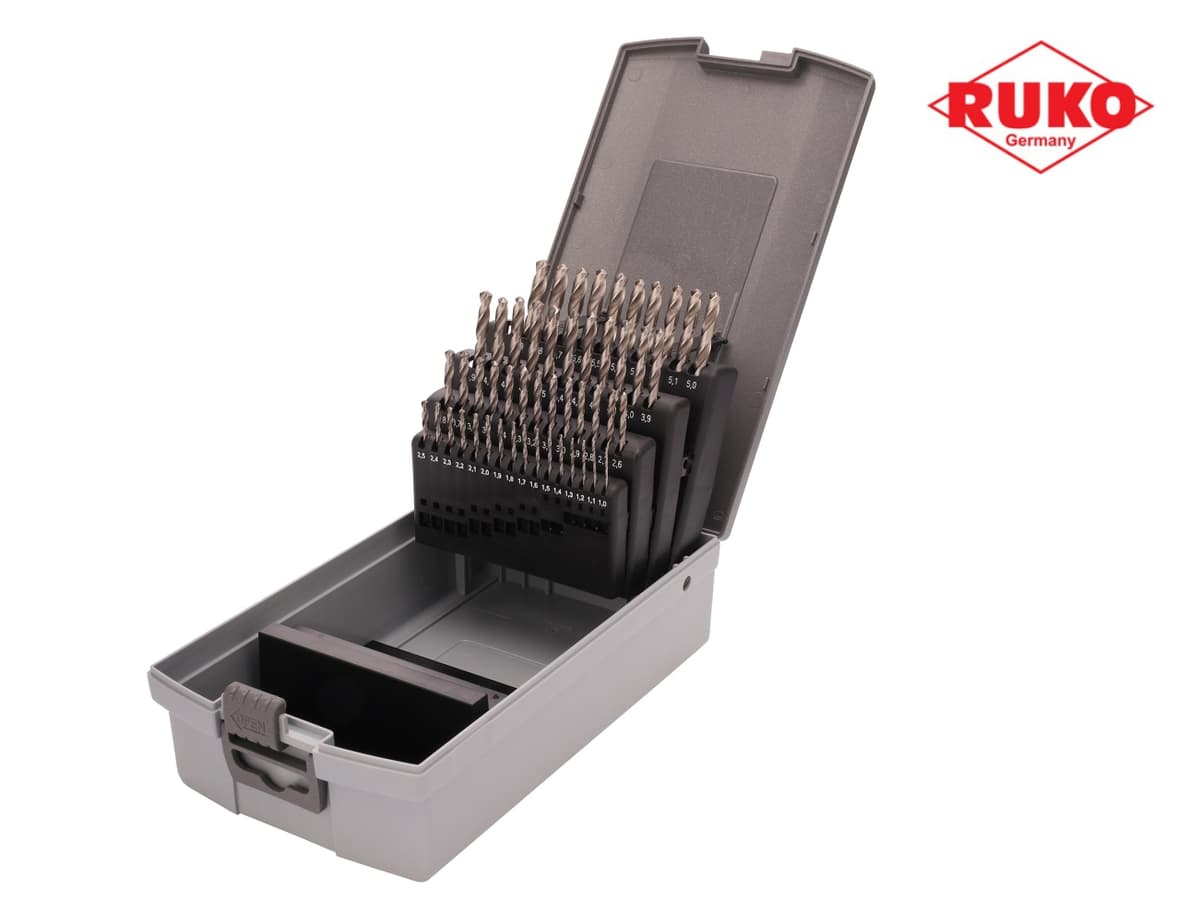 Набор сверл RUKO HSS-G 118° DIN338 1,0-5,9 мм 50 шт 214217RO