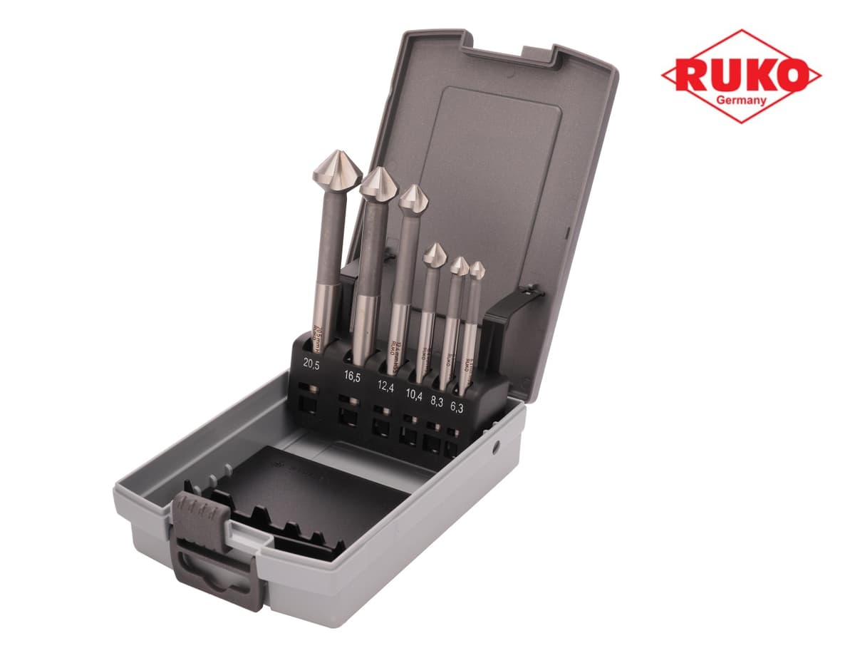 Набор удлиненных зенковок RUKO 90° 6,3-20,5 мм DIN335C HSS-G 3z 6 шт 102158RO
