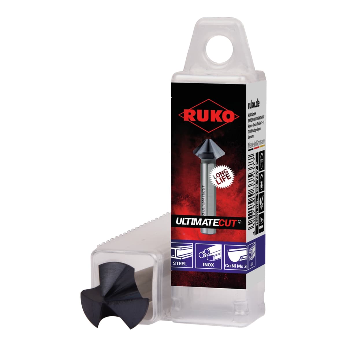 Зенковка RUKO UltimateCut ц/х 90° 12,4 мм HSS-G RunaTec 3z DIN335C L56 мм Ø8 мм 102776P