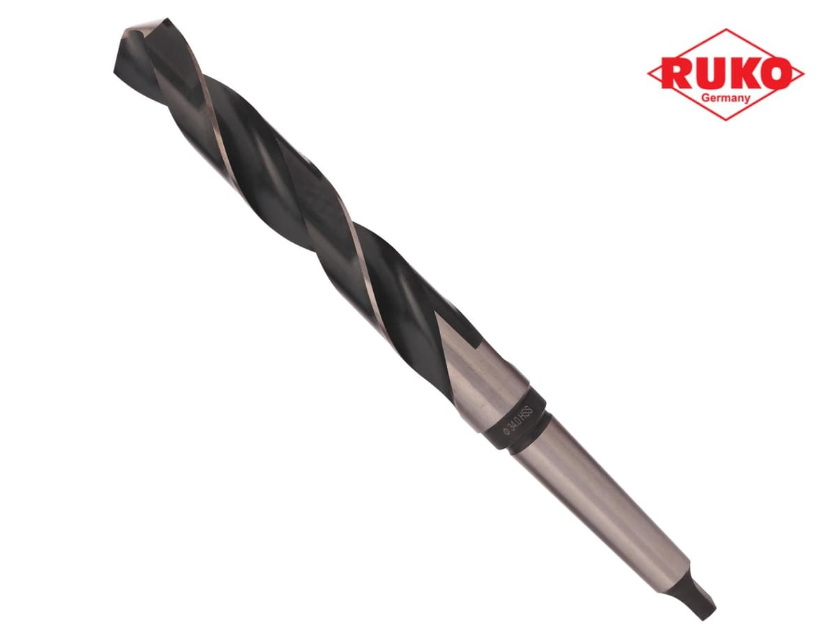 Сверло с коническим хвостовиком RUKO HSS-G 34,0x339/190 мм DIN345 h8 6xD 118° KM4 204340