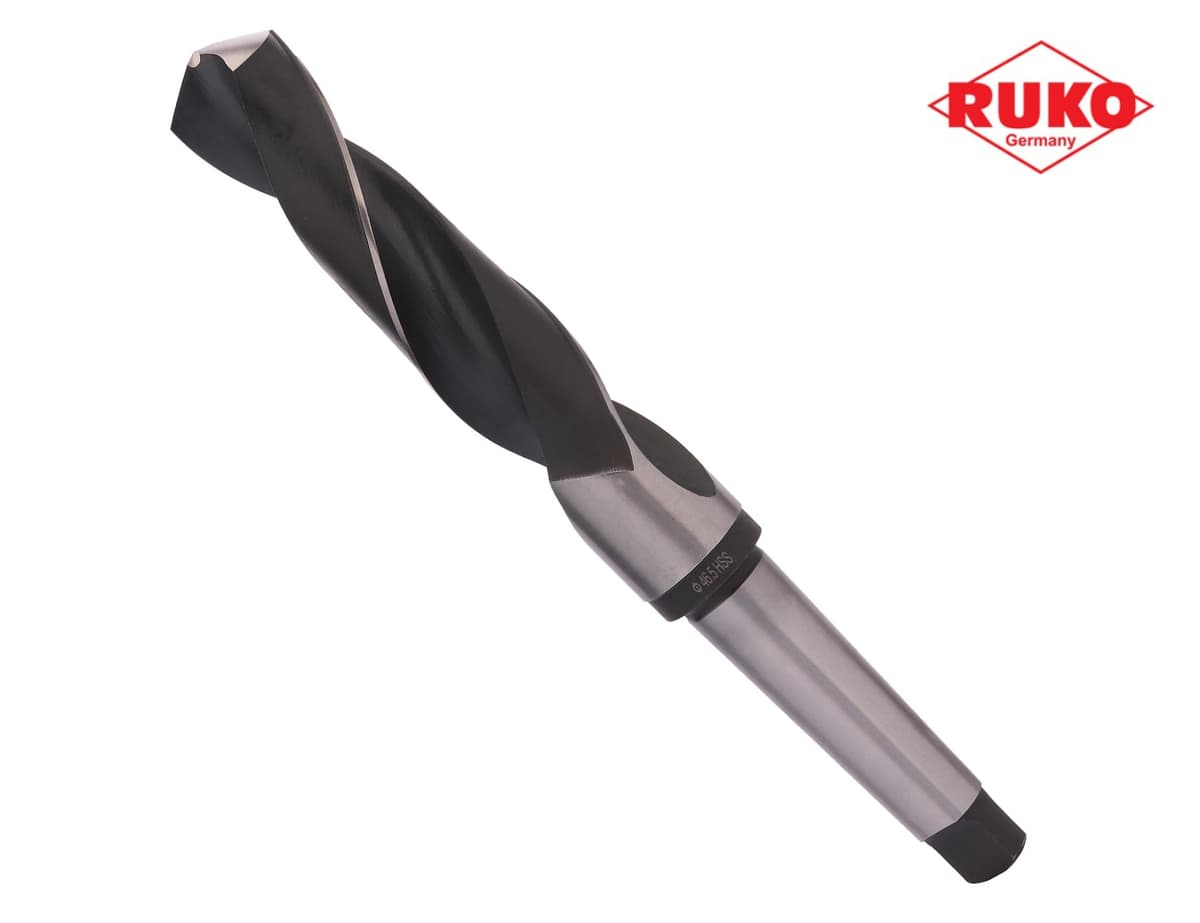 Сверло с коническим хвостовиком RUKO HSS-G 46,5x364/215 мм DIN345 h8 6xD 118° KM4 204465