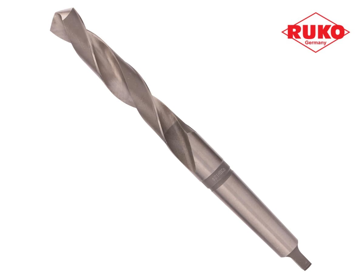 Сверло с коническим хвостовиком RUKO HSSE-Co5 27,5x291/170 мм DIN345 h8 6xD 118° KM3 204275E