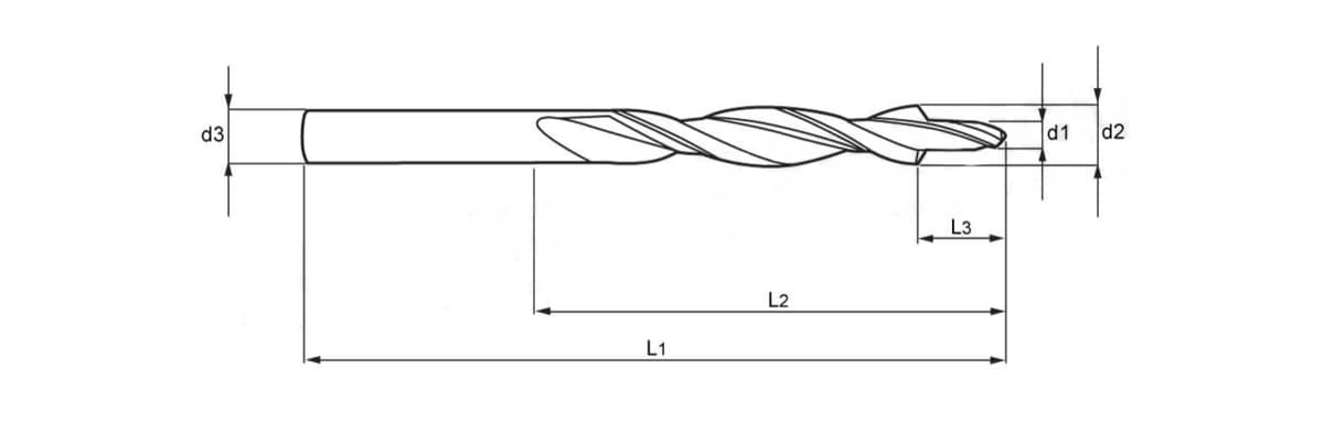 Комбинированное сверло-зенкер RUKO HSS-G VAP M3 90° DIN8374 3,2x6x9/57/93 мм 102601