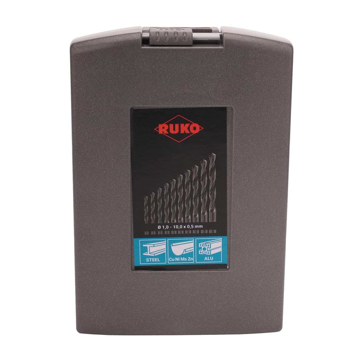 Набор сверл RUKO HSS-R 118° DIN338 1,0-10,0 мм 19 шт 205212RO