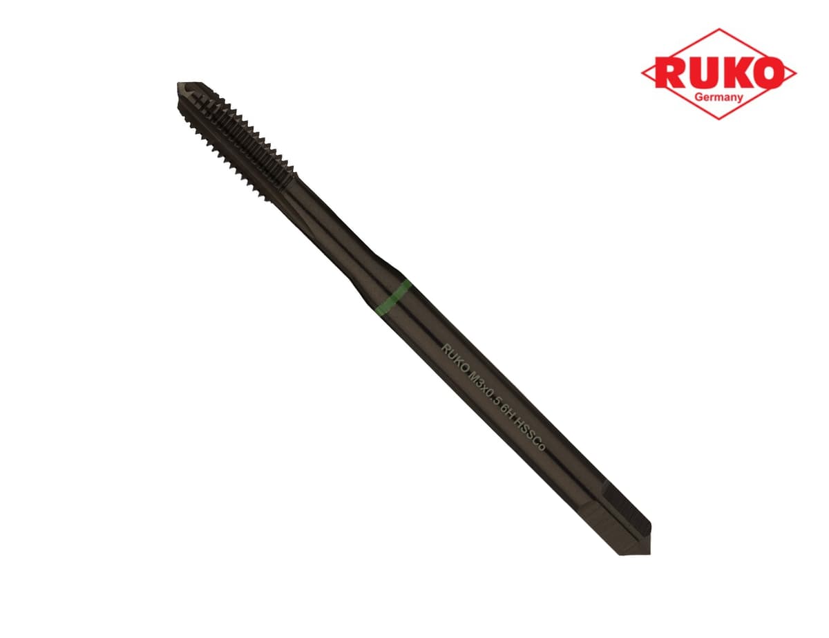 Метчик машинный RUKO HSSE VAP DIN371 6h метрическая резьба М3х0,5 мм 232030VA
