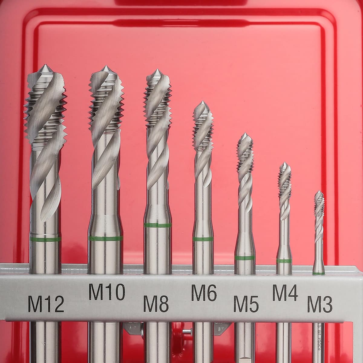 Набор винтовых машинных метчиков RUKO 7 предметов M3-M12 HSSE DIN371/376 245062