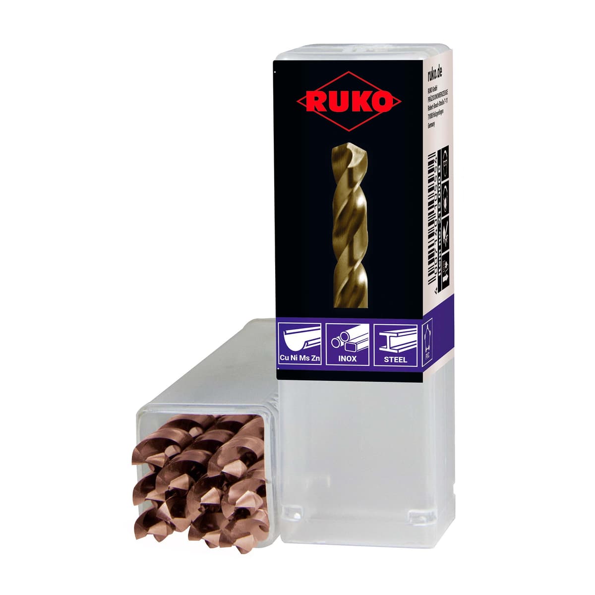 Сверло по металлу RUKO HSSE-Co5 VA 11,8x142/94 мм DIN338 h8 5xD 130° 215118