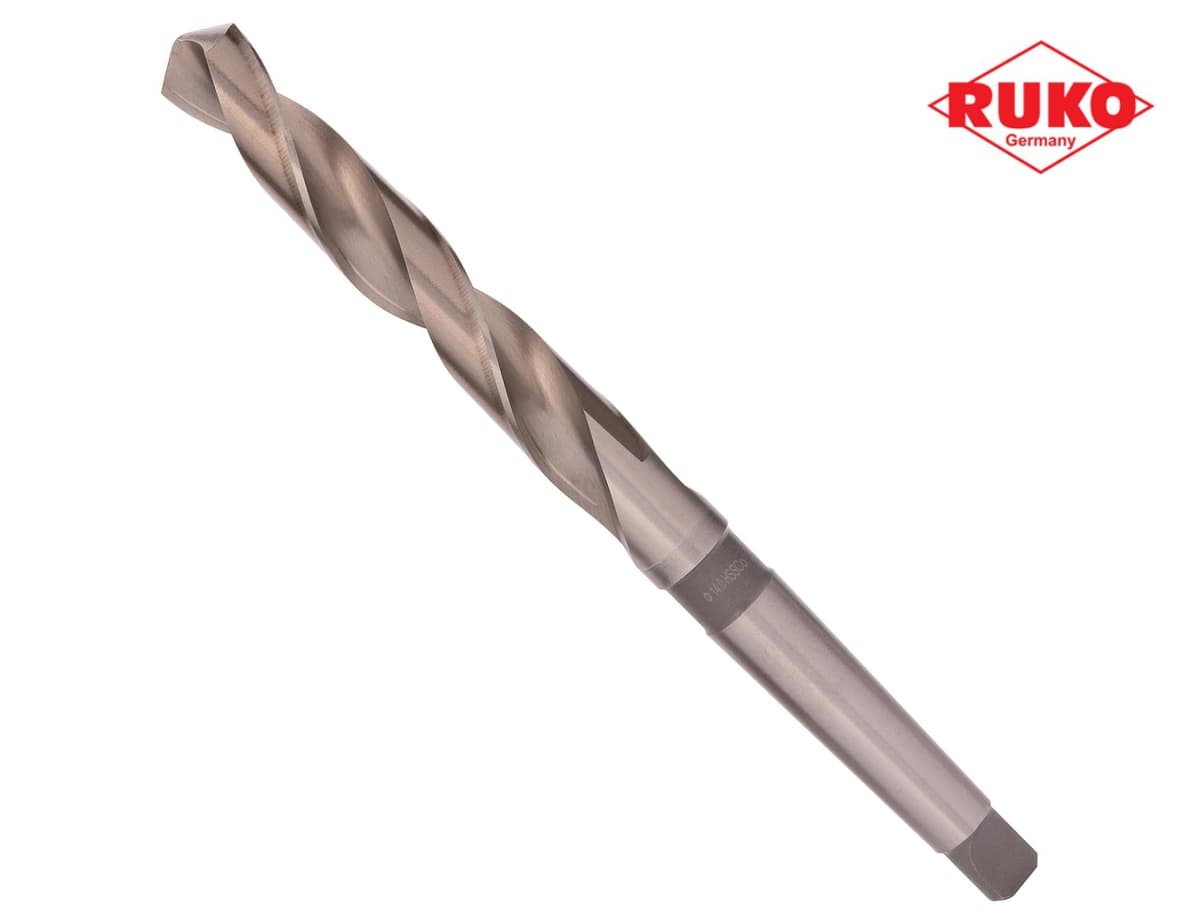 Сверло с коническим хвостовиком RUKO HSSE-Co5 14,0x189/108 мм DIN345 h8 6xD 118° KM1 204140E