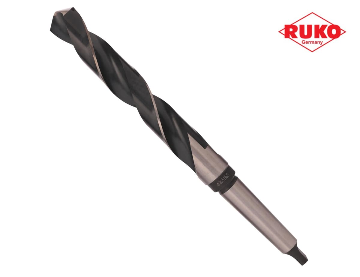 Сверло с коническим хвостовиком RUKO HSS-G 26,5x286/165 мм DIN345 h8 6xD 118° KM3 204265