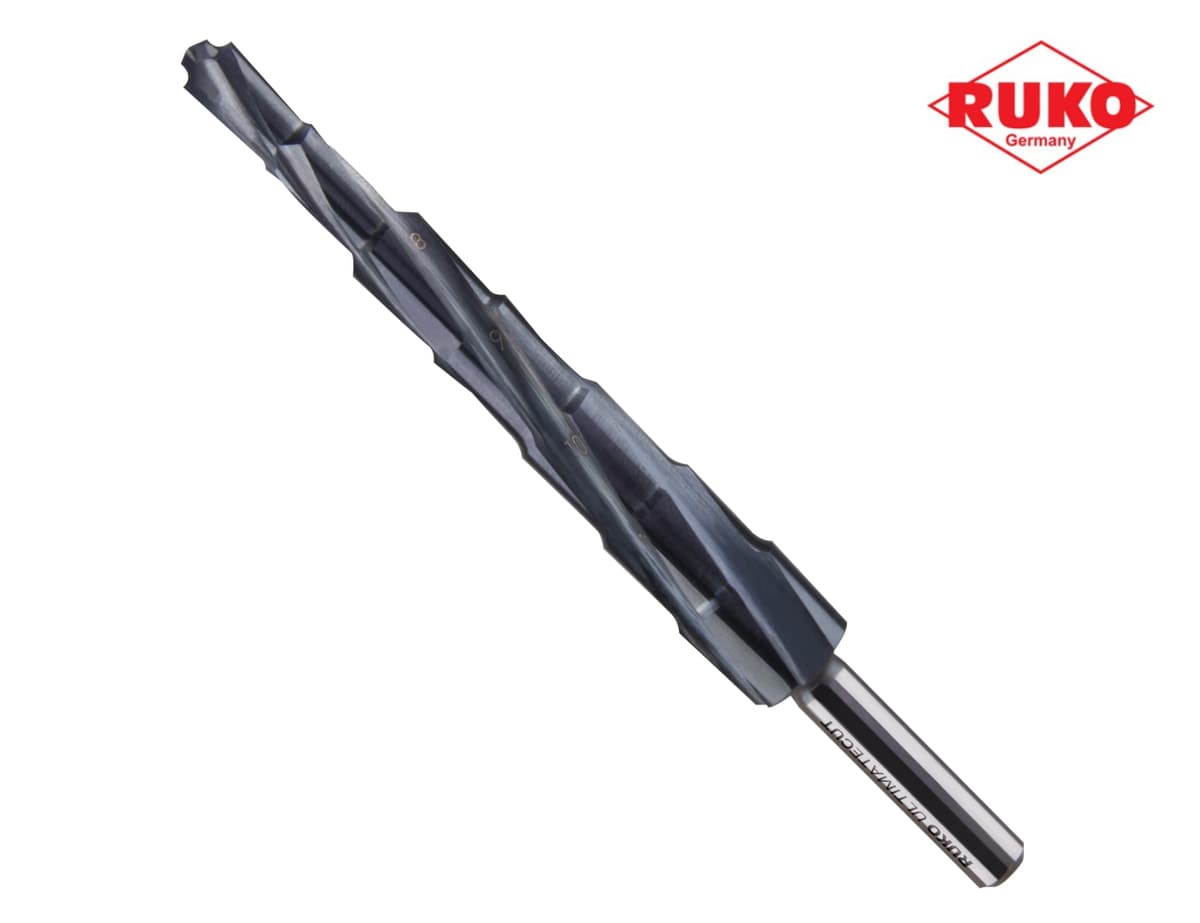Сверло ступенчатое по металлу RUKO UltimateCUT HSS-G RUnaTEC 6,0-12,0 мм 4 зуба 7ступ. L=105 мм d=8 мм 101082P