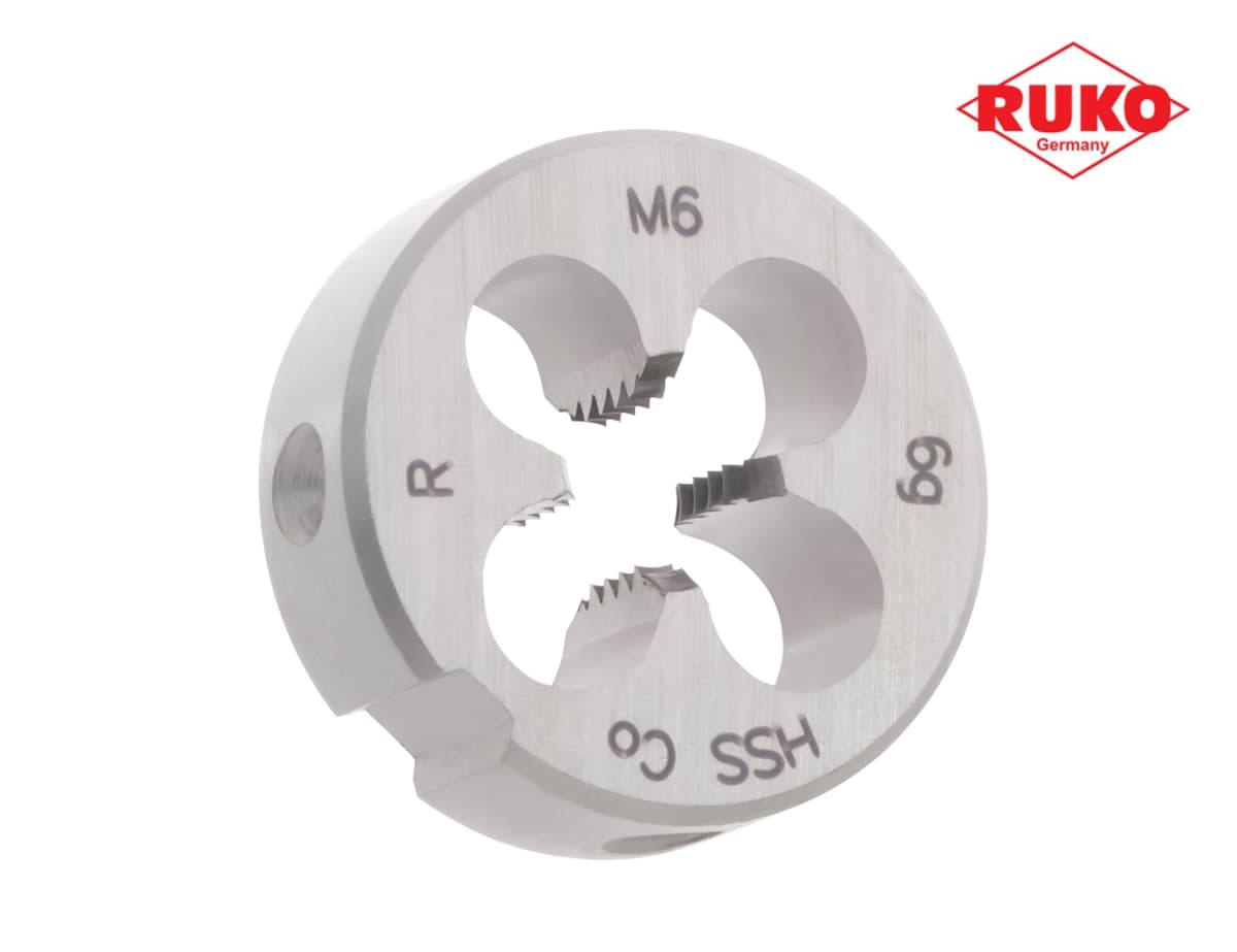 Плашка правая метрическая RUKO М6х1,0 мм HSSE DIN EN 22568 6g 20х7 мм 237060E