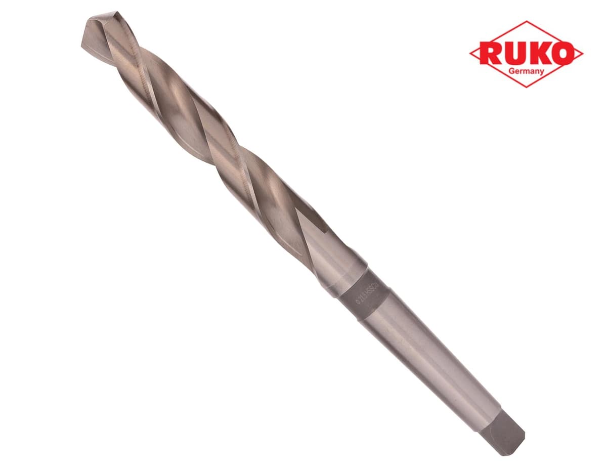Сверло с коническим хвостовиком RUKO HSSE-Co5 21,5x248/150 мм DIN345 h8 6xD 118° KM2 204215E