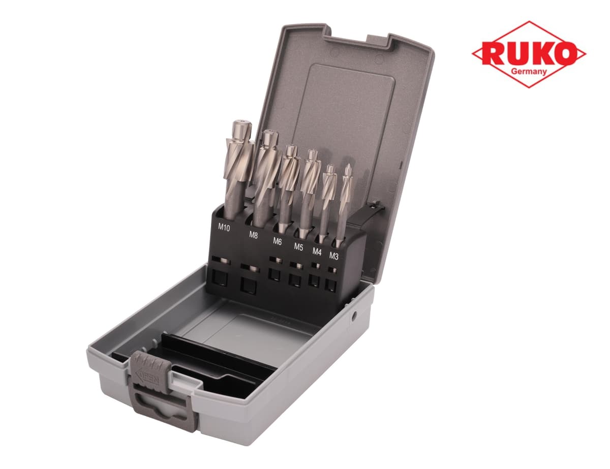 Набор цековок RUKO М3-M10 DIN373 (проходные) HSS 6 шт 102450RO