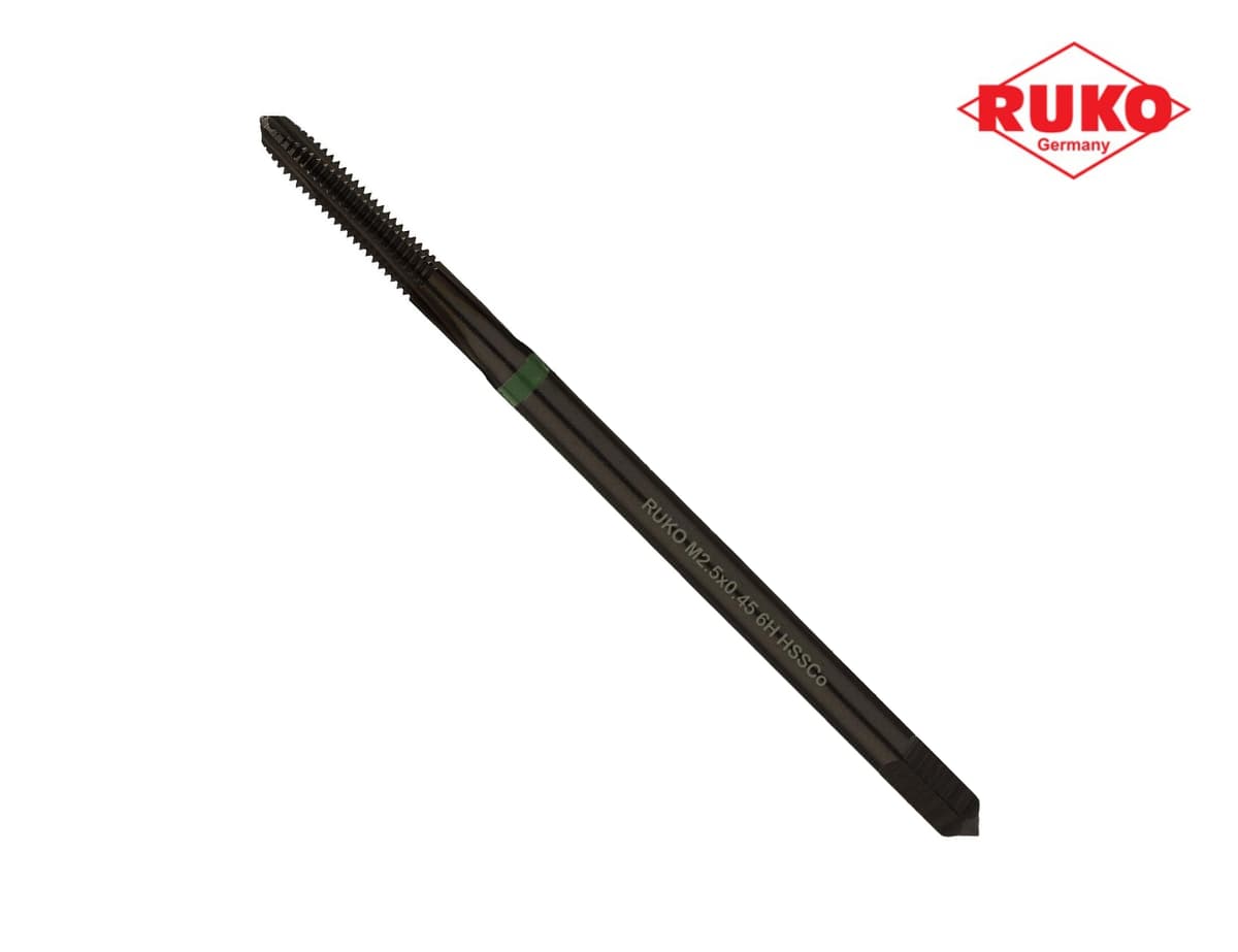 Метчик машинный RUKO HSSE VAP DIN371 6h метрическая резьба М2,5х0,45 мм 232025VA