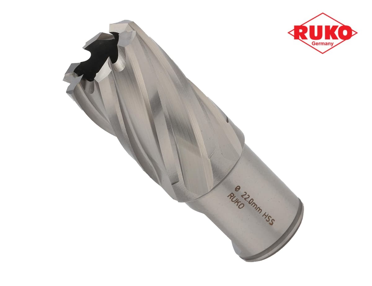 Сверло корончатое RUKO HSS-G 22х63/30 мм Weldon19 108222
