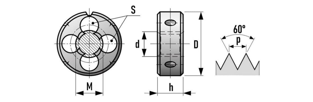 Плашка мелкая метрическая RUKO М11х1,25 мм HSS DIN EN 22568 6g 30х11 мм 239111