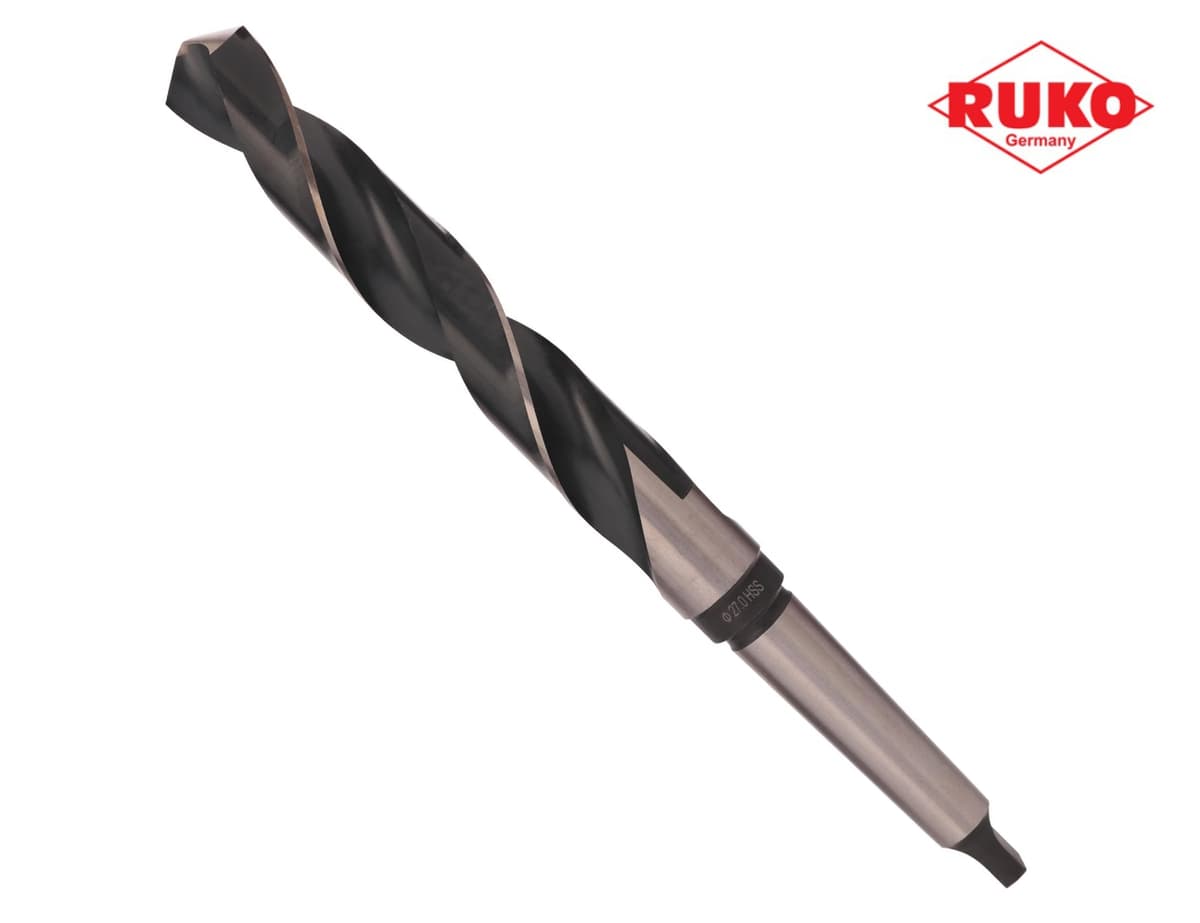 Сверло с коническим хвостовиком RUKO HSS-G 27,0x291/170 мм DIN345 h8 6xD 118° KM3 204270