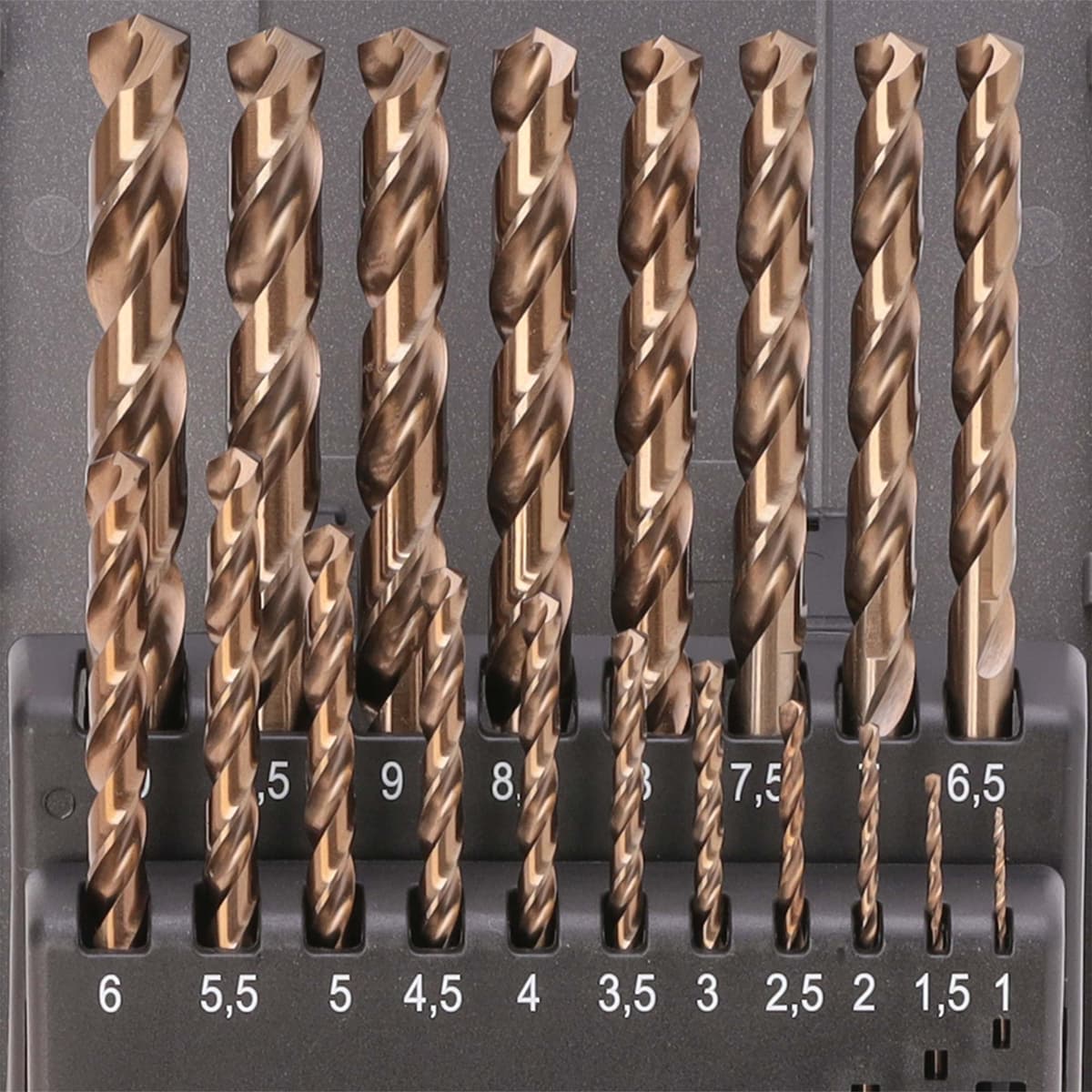 Набор сверл RUKO HSSE-Co5 130° DIN338 1,0-10,0 мм 19 шт 215214RO