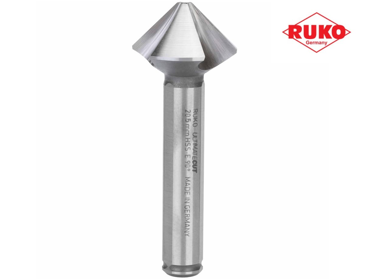 Зенковка RUKO UltimateCut ц/х 90° 20,5 мм HSSE-Co5 3z DIN335C L63 мм Ø10 мм 102781E