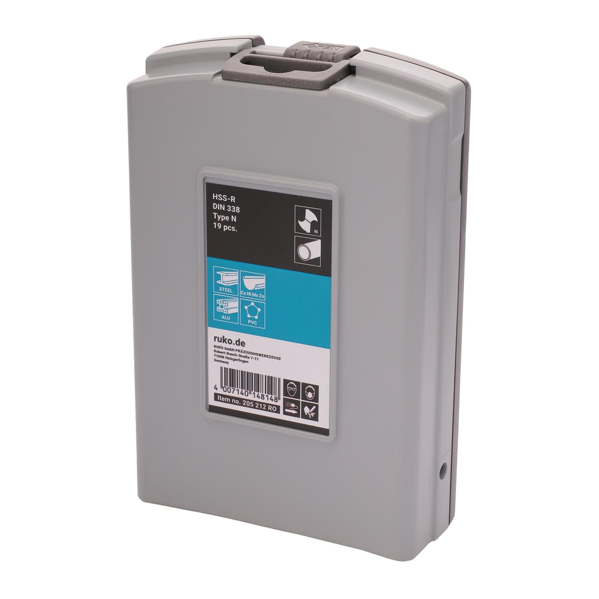 Набор сверл RUKO HSS-R 118° DIN338 1,0-10,0 мм 19 шт 205212RO