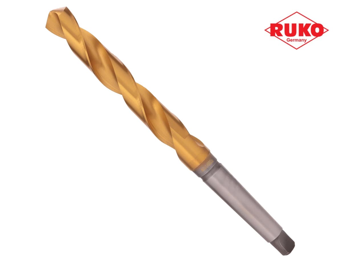 Сверло с коническим хвостовиком RUKO HSSE-Co5 TiN 24,0x281/160 мм DIN345 h8 6xD 118° KM2 204240T